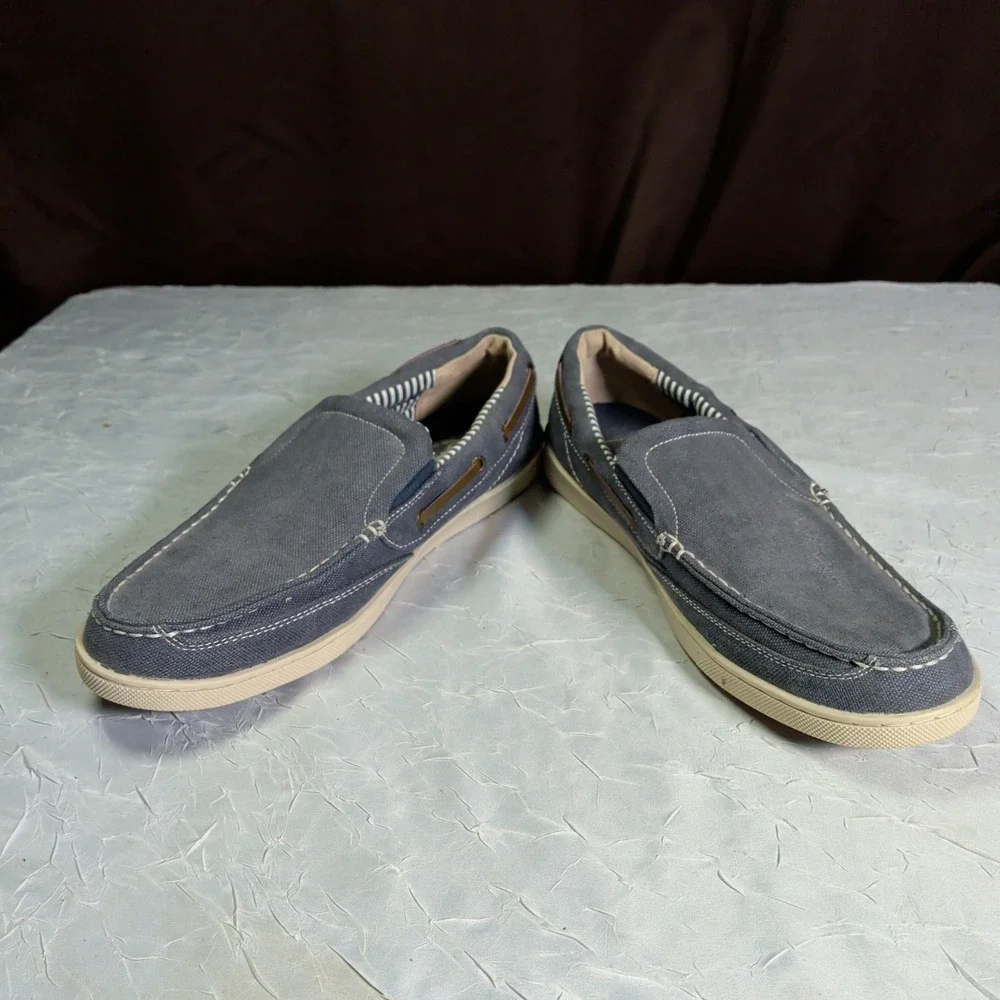 Margaritaville Dock Shoes Mens Size 11.5 Blue Denim Boat Shoes Preppy Nautical